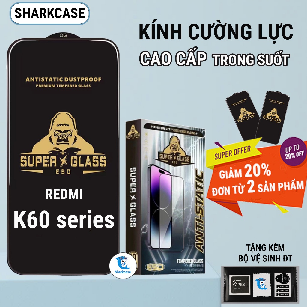 Kính cường lực Redmi K60, K60 Ultra, K60 Pro 5G trong suốt full màn kính dán bảo vệ màn hình
