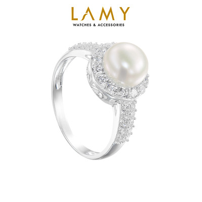 Nhẫn bạc LAMY Luxurious Synthetic Pearl Ring Silver 8223 - Nhẫn bạc ta cao cấp