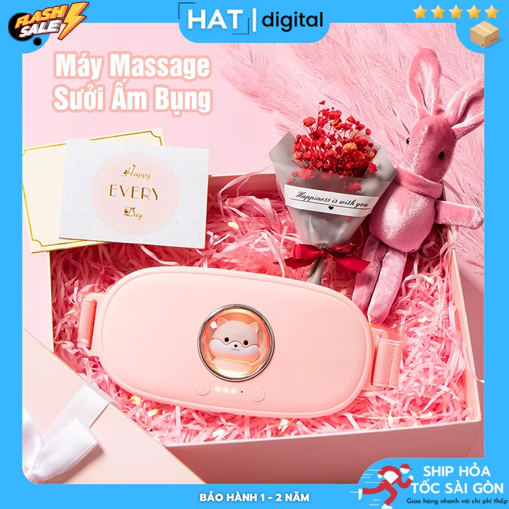 Máy Massage Bụng M28 Chườm Ấm Giảm Đau Bụng Kinh Kèm Hộp Quà Tặng | Đai Massage Bụng Kinh Nguyệt Phụ