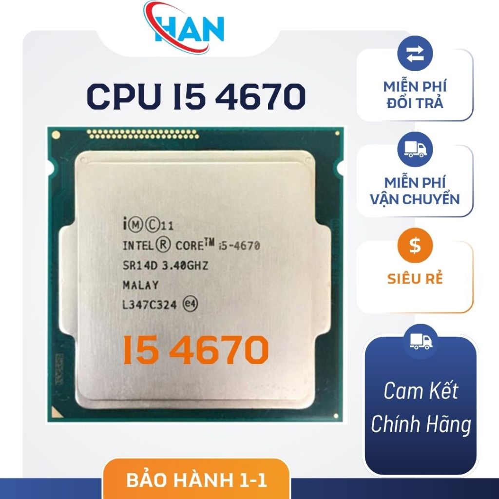 CPU i5 4670 hàng net keng đã qua sử dụng chạy socket 1150