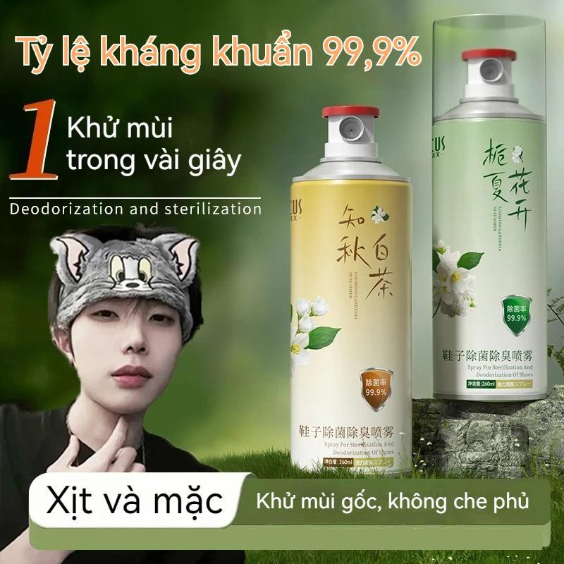 260ML Xịt khử mùi giày vớ, kháng khuẩn 99.9%, khử trùng, khô nhanh và lưu hương thơm mát lâu dài