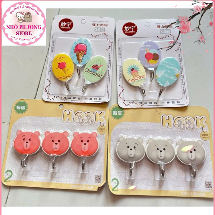 Combor 3 Móc Dán Tường Hook Nhiều Hình Siêu Xinh