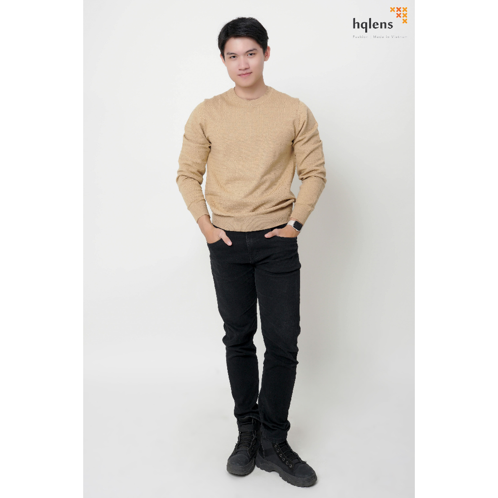 Áo Len Nam Cổ Tròn S-XL Hqlens – Len Mềm Mịn, Giữ Ấm Tốt, Form Ôm Thanh Lịch, Dễ Phối Đồ