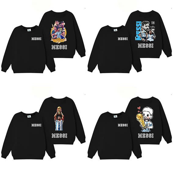 áo messi , áo sweater nỉ messi - áo in hình cầu thủ bóng đá messi in hình theo yêu cầu