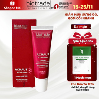  Kem Chấm mụn Biotrade Acnaut Active Cream Dành Cho Da Mụn Bọc Mụn Viêm 15mL 