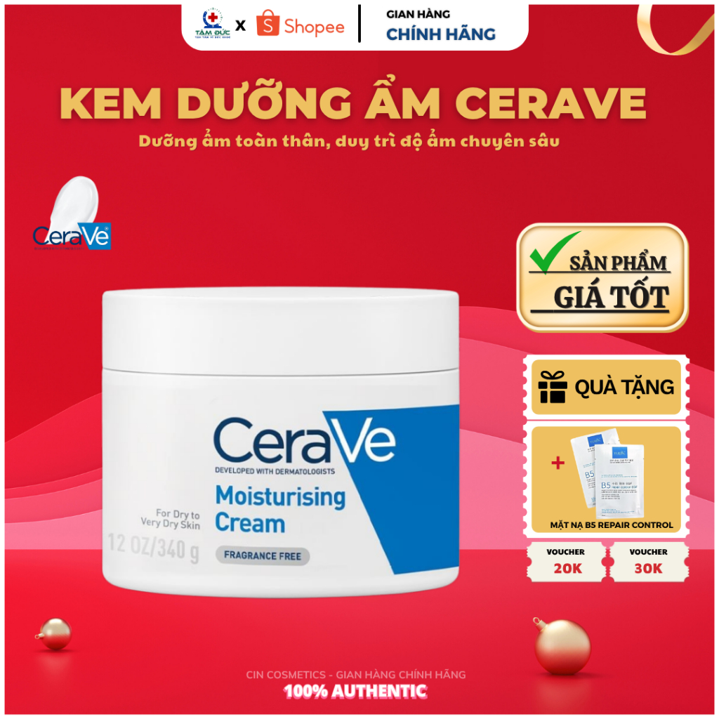 Kem Dưỡng Ẩm Cerave Dành Cho Da Khô Cerave Moisturizing Cream 340g