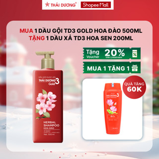   Sale Tháng 12  Mua 1 Dầu gội Thái Dương 3 Gold HOA ĐÀO chai 500ml Tặng 1 Dầu xả Thái Dương 3 HOA SEN chai 200ml 