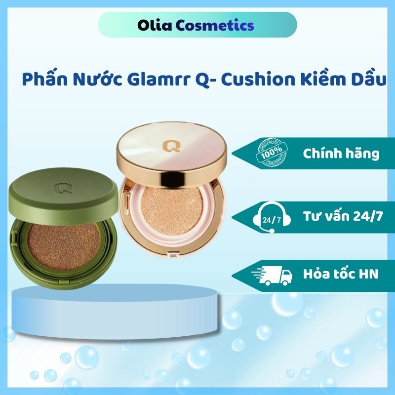 Phấn nước GLAMRR Q LONG WEAR DD Cushion glamrr q kiềm dầu - Olia Cosmetics