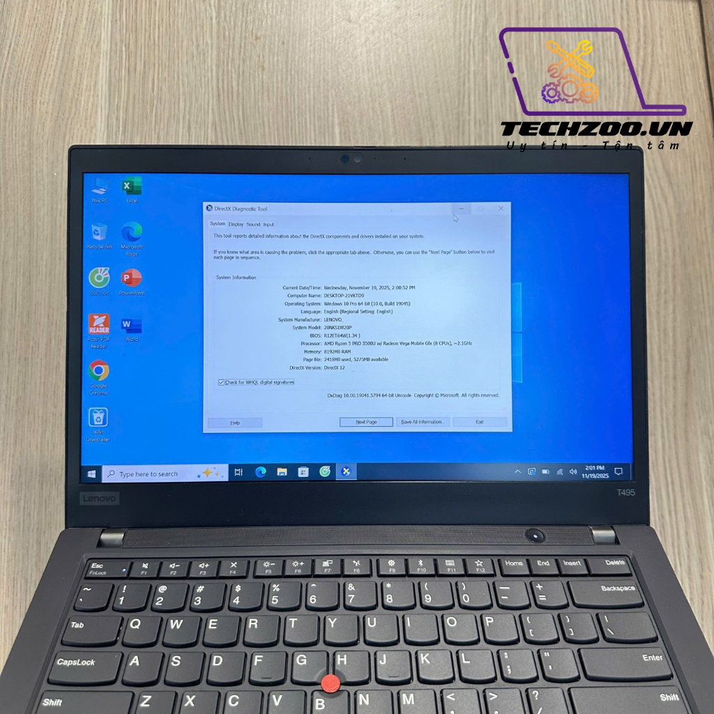 Laptop Lenovo Thinkpad T495 (Ryzen 5-3500U/16GB/512GB/14inch FHD IPS) tuỳ chọn cảm ứng,mỏng nhẹ,vGA mạnh Game đồ hoạ tốt | BigBuy360 - bigbuy360.vn