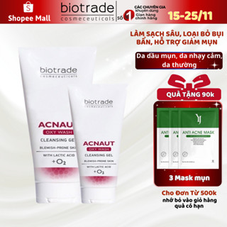  Sữa rửa mặt Biotrade Acnaut Oxy Wash Cleasing - Dành cho da mụn nhạy cảm dạng gel  50ml - 200ml  