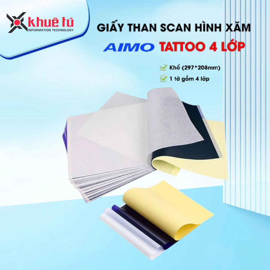 Xấp Giấy Than Scan Hình Xăm (Tattoo) TATOM08F - giấy scan 4 lớp - Dùng cho máy in M08F [GIẤY CHÍNH H