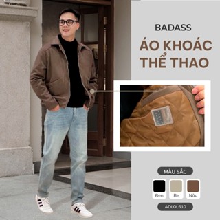  Áo khoác da lộn bomber trần bông BADASS áo khoác nam thu đông dày dặn - ADLOL610 