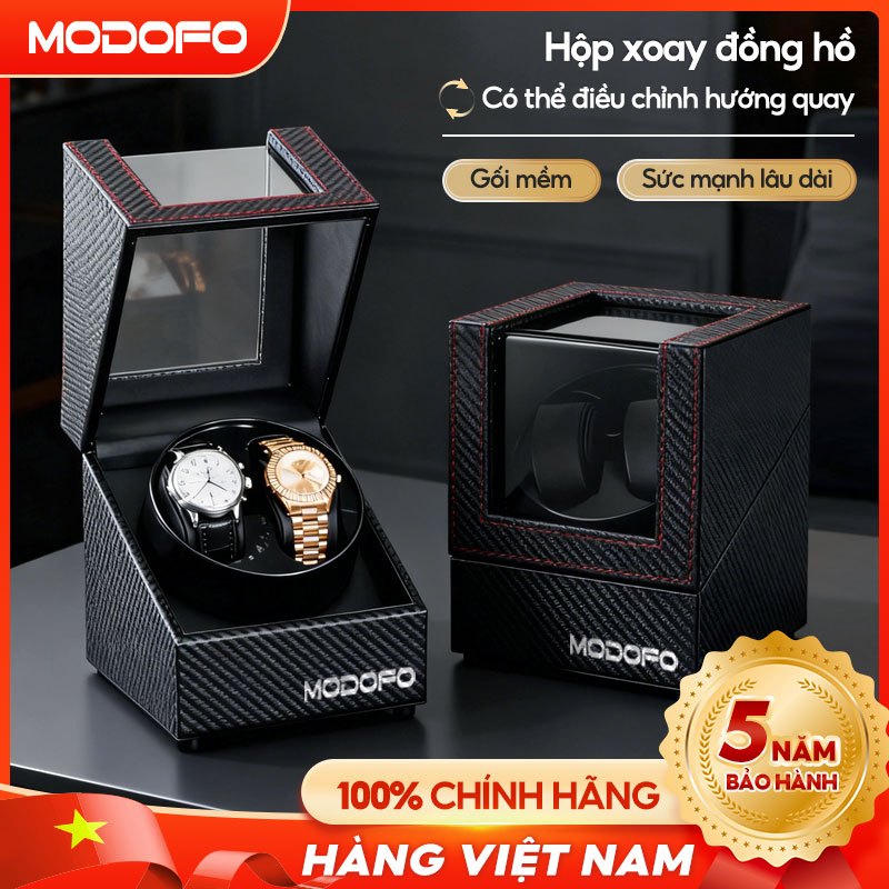 🏆🏆【Nâng Cấp】Hộp Đựng Đồng Hồ Cơ xoay tự động Tbox - Hộp 1 Xoay Bằng Da Hộp lắc đồng hồ cơ