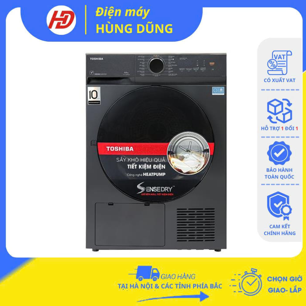 [ SHIP HỎA TỐC 2H TẠI HÀ NỘI ] Máy sấy bơm nhiệt heat pumpToshiba 8 kg TD-T21B90 /10 kg TD-BP110GHV(