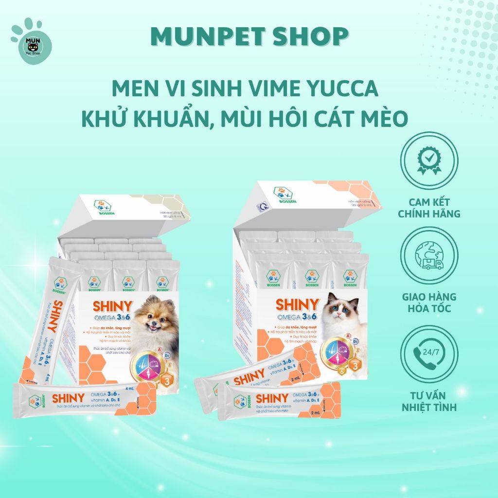 Dầu Cá Hồi Cho Chó Mèo Shiny Bossen Mượt Lông Da