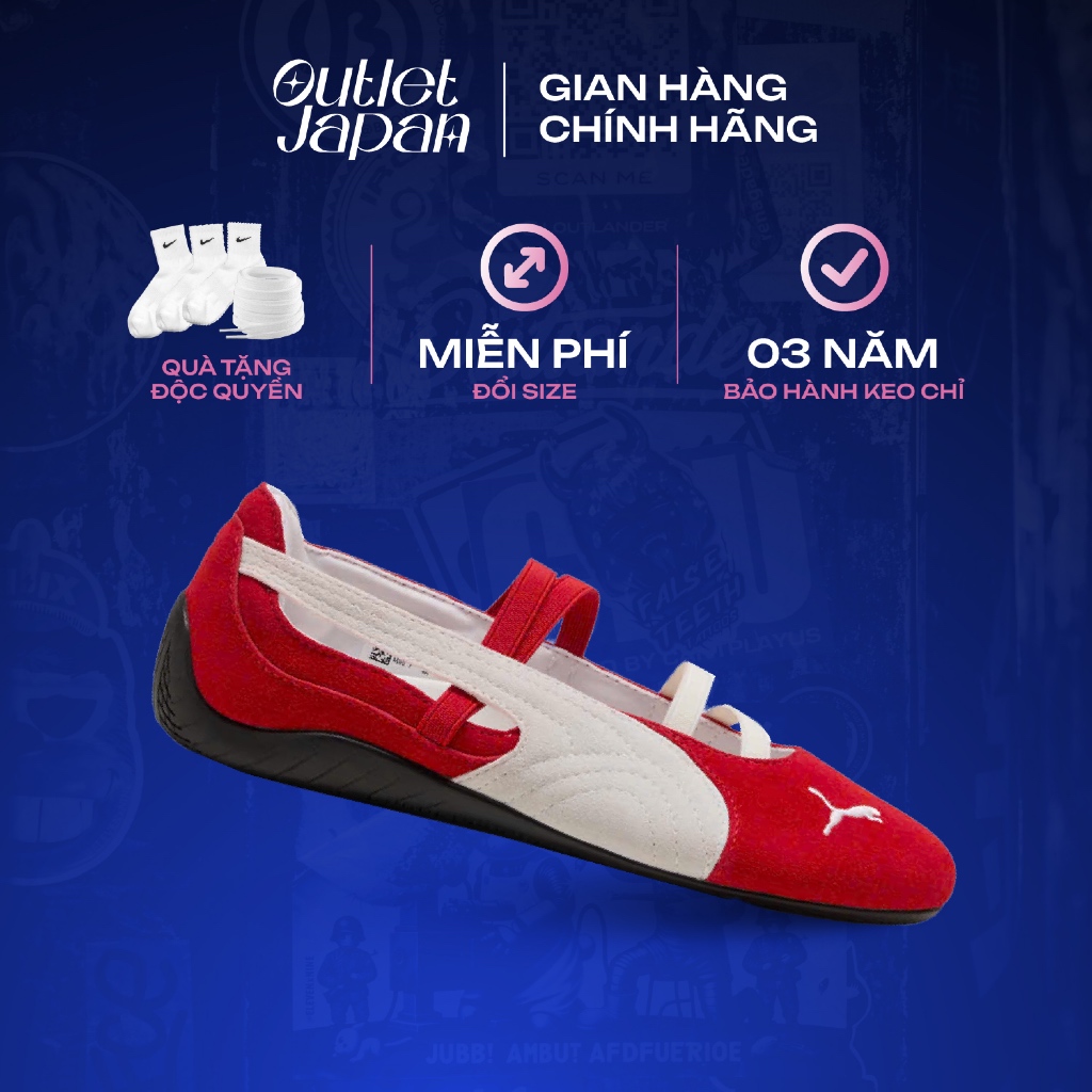 Giày Puma Ballet 'Red' chính hãng, Puma Búp Bê Đỏ real fullbox bảo hành 03 năm Japan Authentic