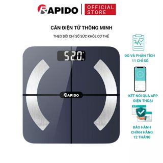  Cân điện tử sức khỏe thông minh Rapido RSB02-S kết nối bluetooth đo 10 chỉ số bảo hành 12 tháng 
