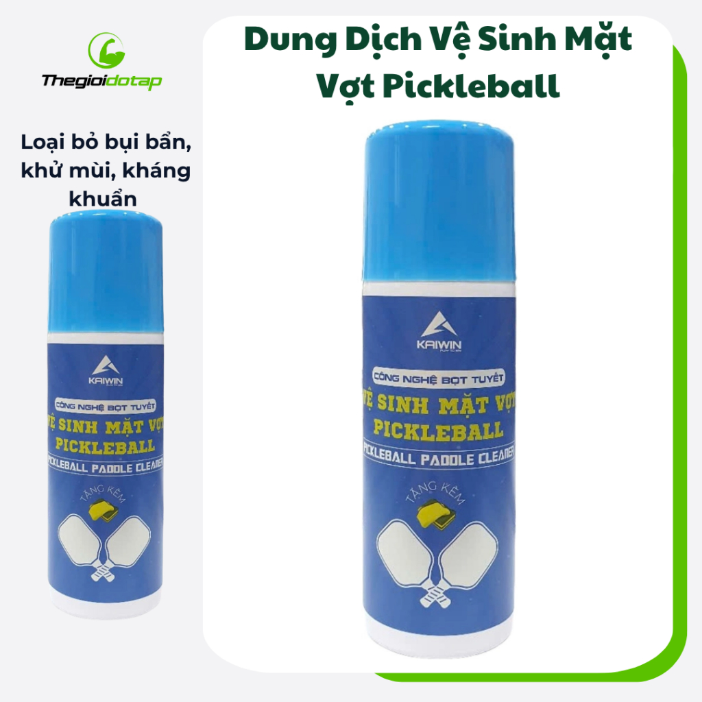 [TẶNG KHĂN LAU] Dung Dịch Vệ Sinh Mặt Vợt Pickleball Kaiwin, Chai xịt vệ sinh mặt vợt Pickleball thế