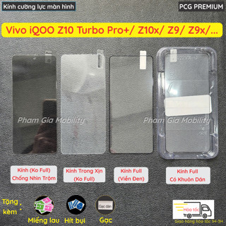  Kính cường lực màn hình cho Vivo iQOO Z10x Z10 Z9 Z9x Turbo Pro Plus Nội Địa Z8 Z8x Z7 Z7x Z6 trong tự dán Full màn 