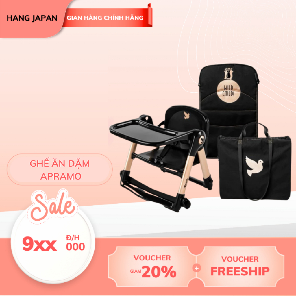 Ghế ăn dặm gấp gọn Apramo Flippa Classic 2023 cho bé từ 6 tháng đến 3 tuổi - Phiên bản quốc tế gồm v