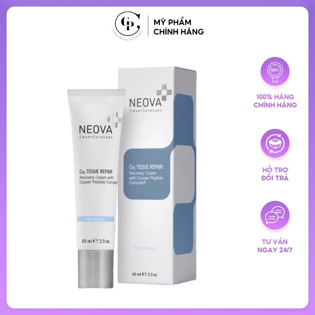Kem dưỡng ẩm phục hồi da Neova Cu3 Tissue Repair  60ml Hàng công ty Fullbox