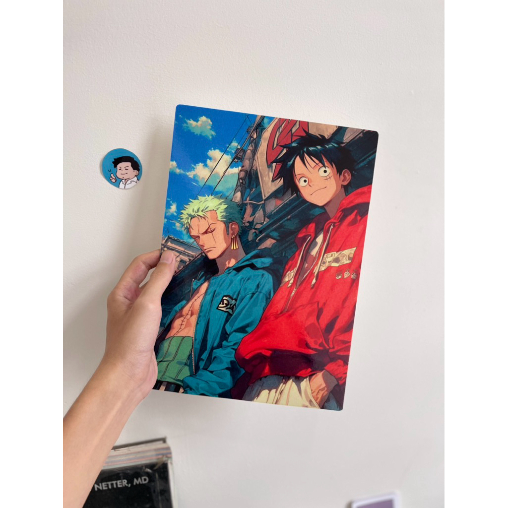 Bộ Poster Luffy/Zoro/Law One Piece - Tranh Ivory cán bóng chất lượng cao A4