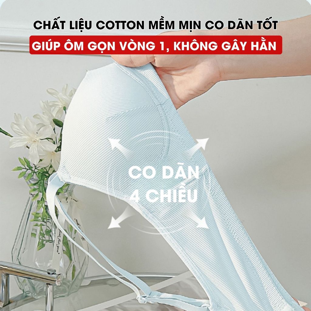Áo lót không gọng cotton thoáng mát - Áo ngực nữ sinh mút mỏng mềm mại HL BOUTIQUE A.409