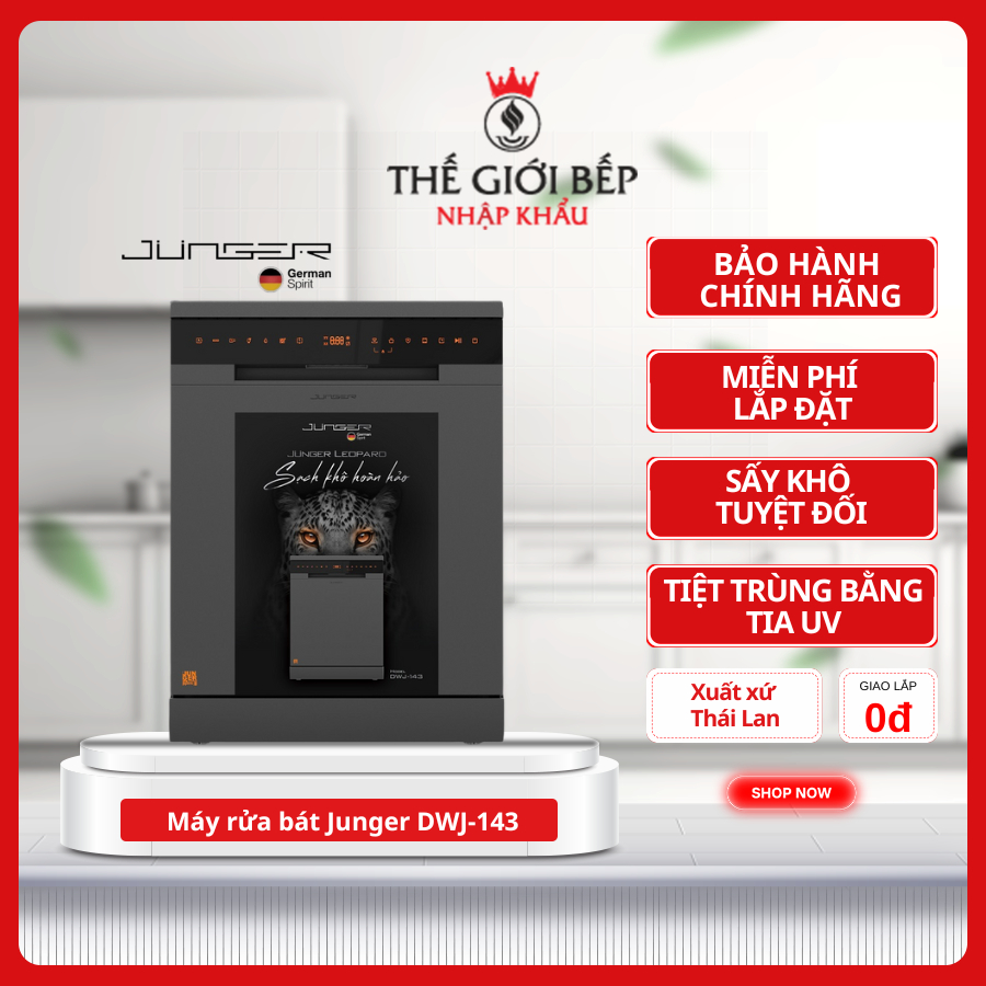 Máy Rửa Bát Junger DWJ-143 – Sang Trọng, Tiện Nghi Cho Gia Đình