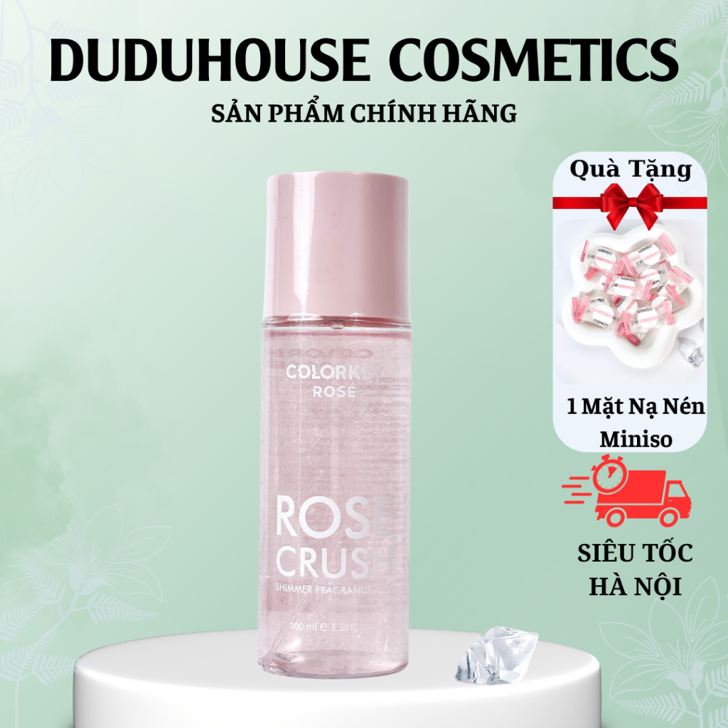 Xịt Thơm Colorkey Rose Crush Shimmer Fragrance Mist Ngọt Ngào, Tươi Mới 100ml Duduhouse