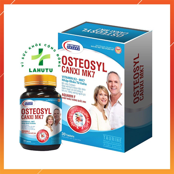 Viên uống Canxi tảo hữu cơ OSTEOSYL MK7 AquaminF kèm D3, K2 giảm nguy cơ loãng xương cho người già
