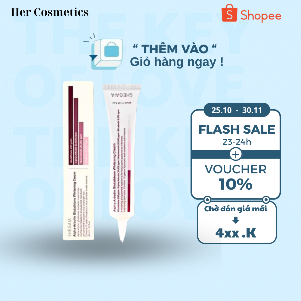 Kem dưỡng trắng da Alpha-Arbutin Glutathione Shegaia 40ml