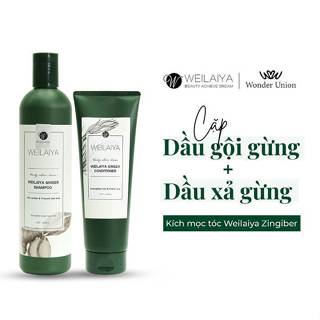  Bộ dầu gội xả gừng & gừng hà thủ ô Weilaiya giảm rụng kích mọc tóc chính hãng 