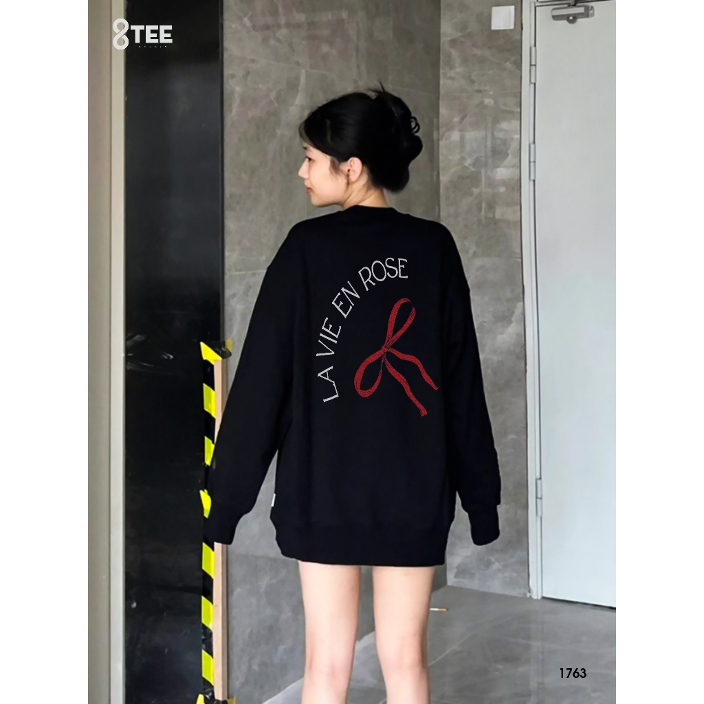 Áo Sweater Nỉ Bông Form Rộng 8Tee Studio | Mềm – Ấm – Dễ Phối | Nữ Oversize La Vie En Rose SW1763