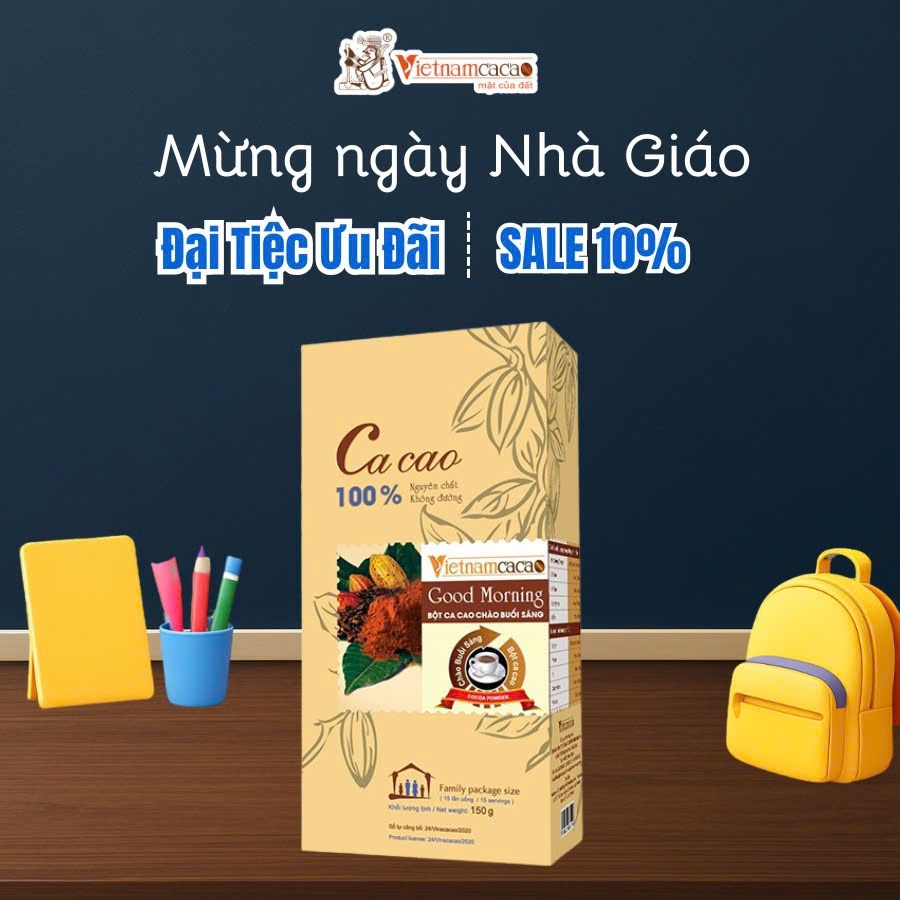Bột Cacao Good - Good Morning - Good Afternoon - Good Night - Hộp 150g - Vinacacao