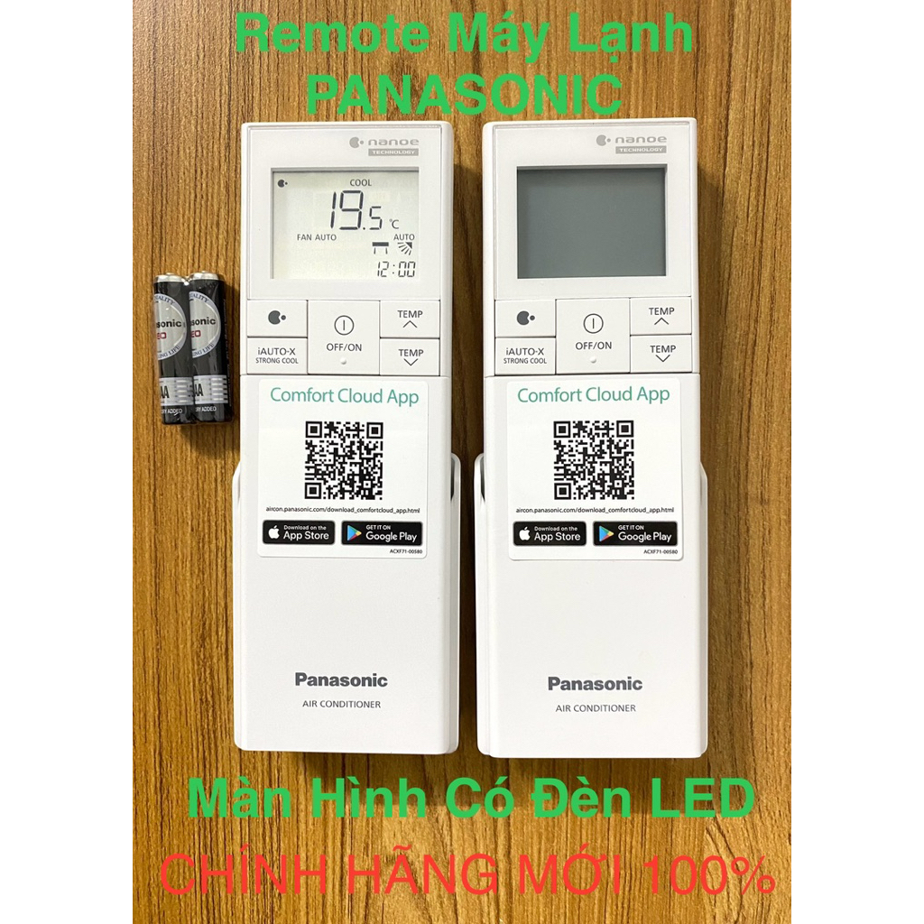 Remote máy lạnh Panasonic 23820, Điều khiển điều hoà Panasonic chính hãng có đèn LED màn hình