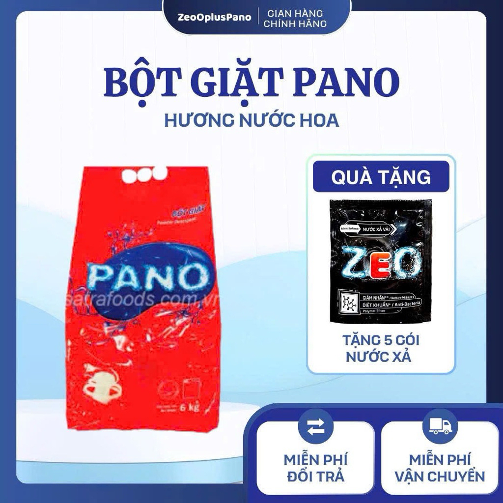 Bột Giặt Pano Hương Nước Hoa 6KG - Hàng Chính Hãng (tặng kèm 5 gói nước xả)