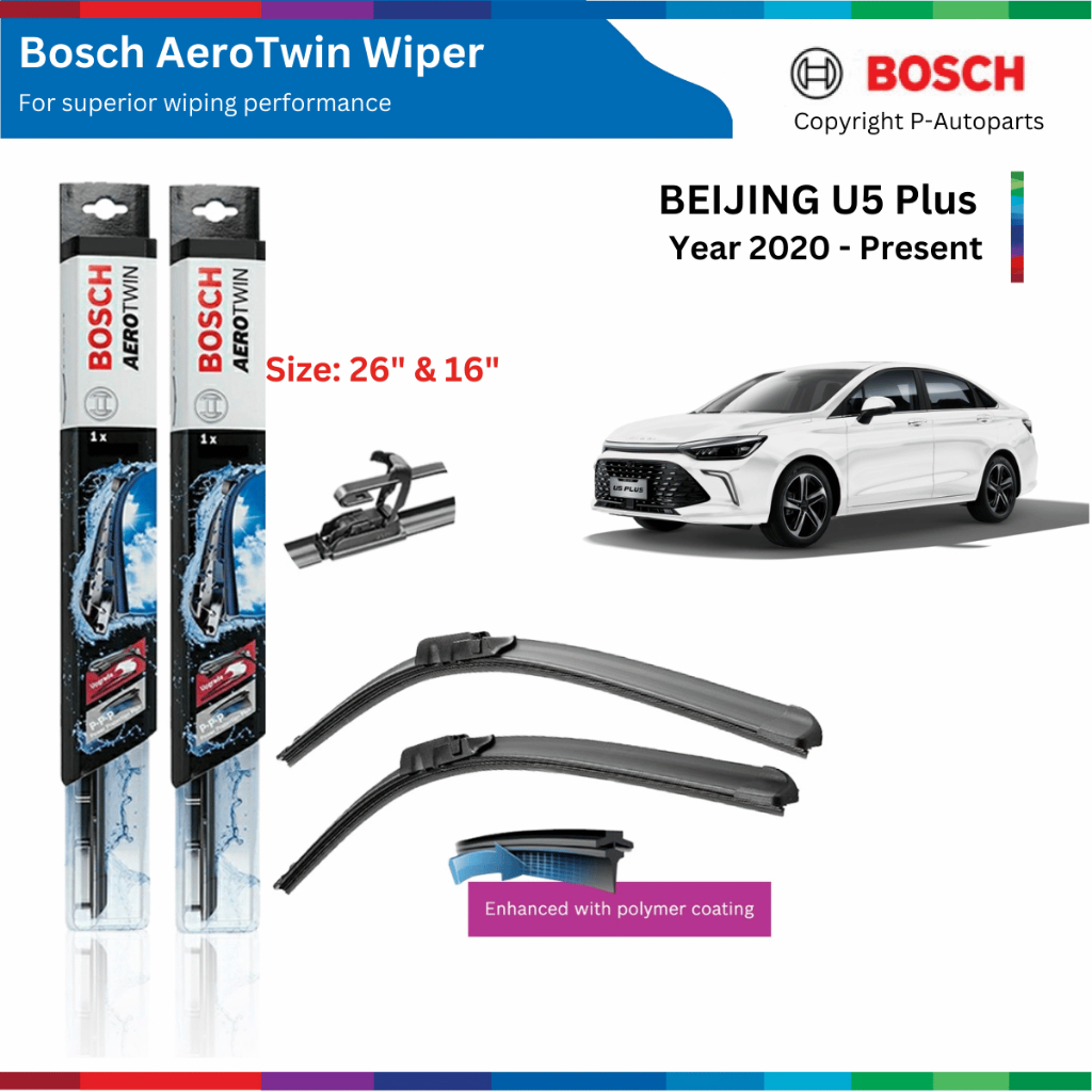 Bộ gạt mưa BOSCH AeroTwin 16" & 16" xe BEIJING U5 Plus đời 2020 đến nay