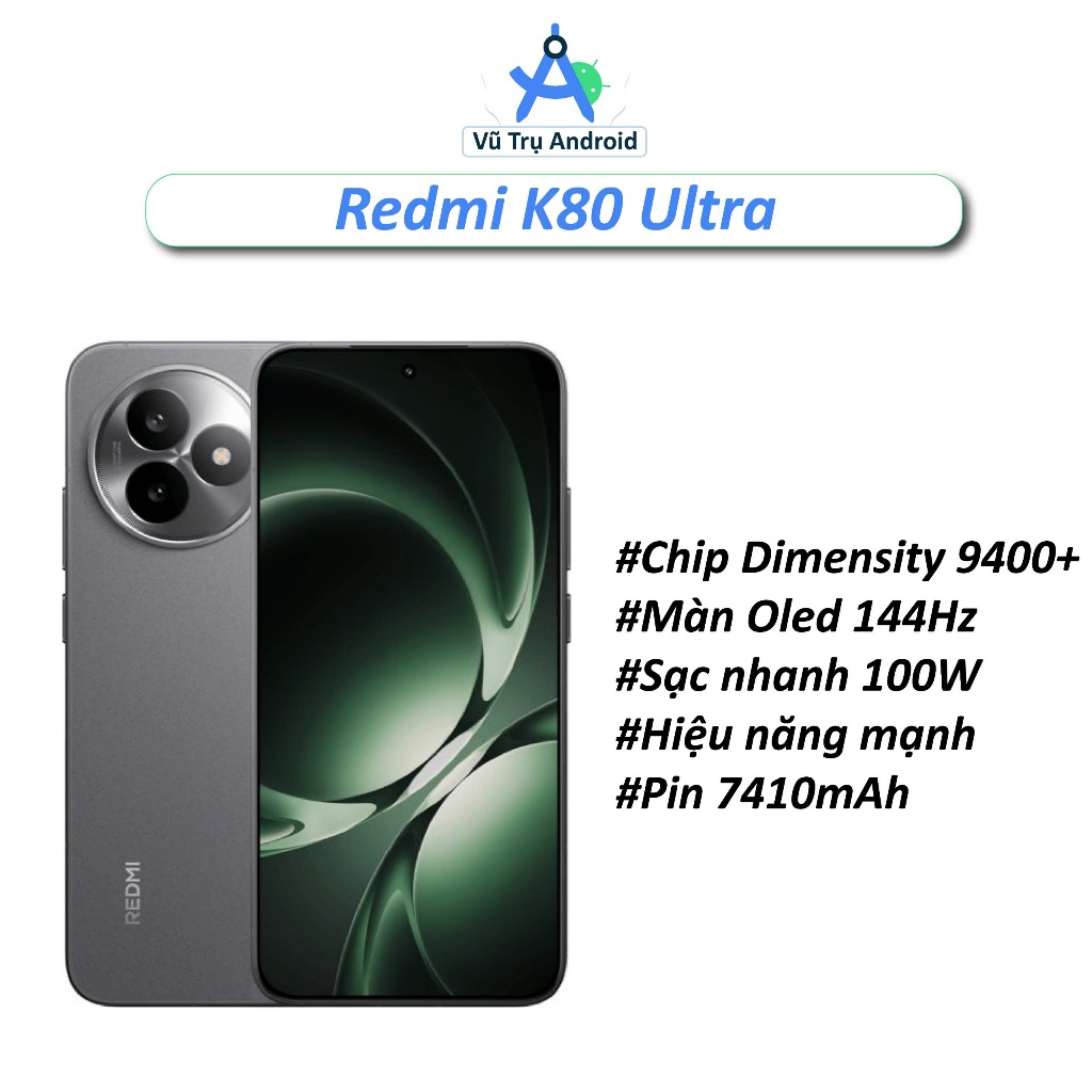 [Máy Cũ] Điện thoại Xiaomi Redmi K80 Ultra RAM 12/256GB chip Dimensity 9400+ màn OLED 1.5K 144Hz pin