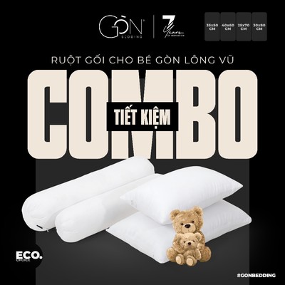 Combo Ruột Gối Em Bé Gòn Lông Vũ Gòn Bedding 35x50 cm | 40x60 cm | 25x70 cm | 30x80 cm
