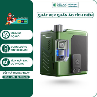 Quạt Tích Điện Điều Hòa Kẹp Quần Áo HOKU Mini 100 Mức Độ Gió Pin 10000mAh Sử Dụng Lên Tới 12H QQA01