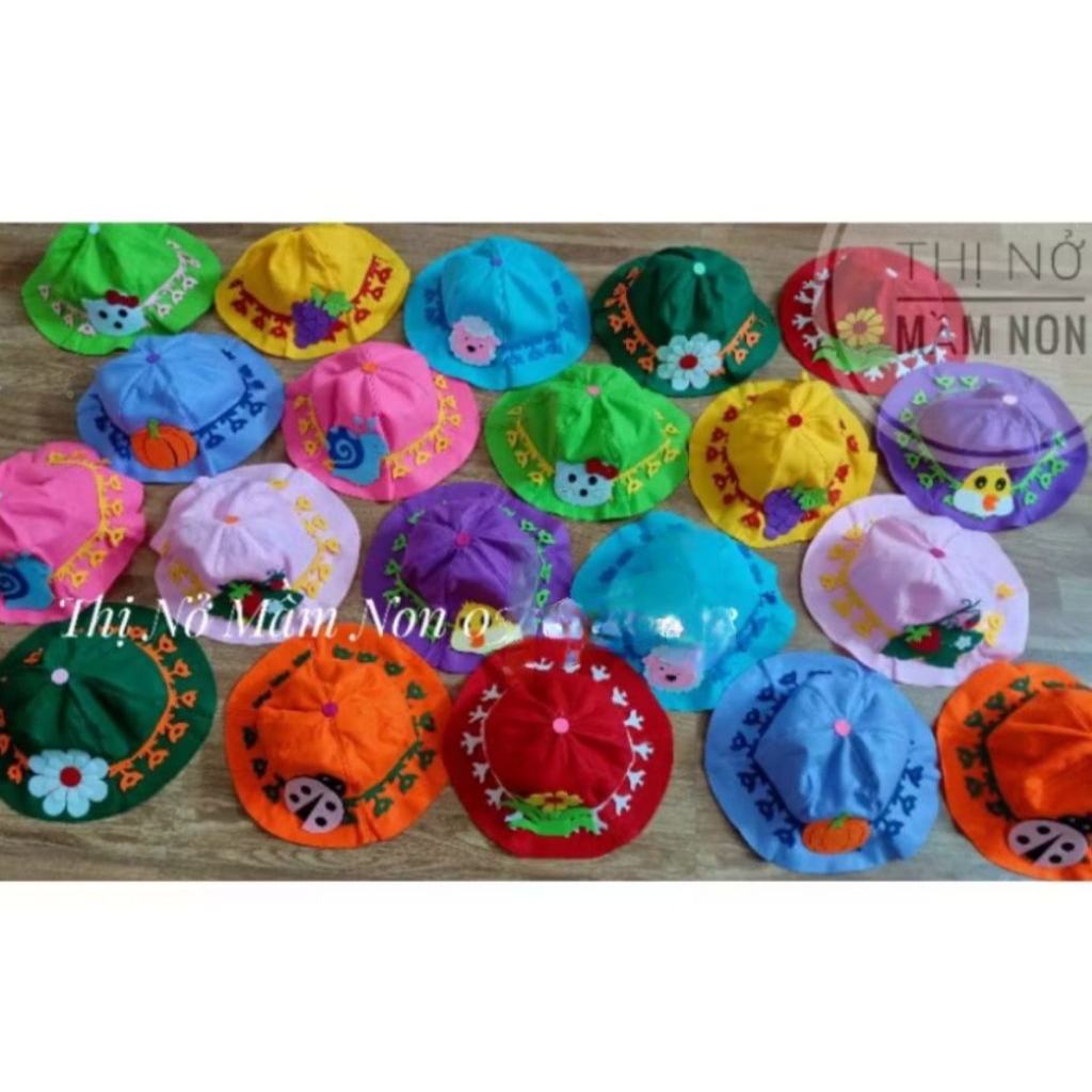 Mũ nỉ nón nỉ size to có thể đội được đồ dùng mầm non - chủ đề bản thân