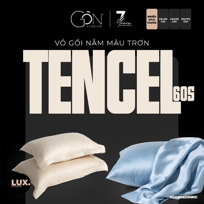 Vỏ Gối Nằm Gòn Bedding Lụa Tencel 60s Cao Cấp Màu Trơn 50x70 cm | 40x60 cm | 35x50 cm
