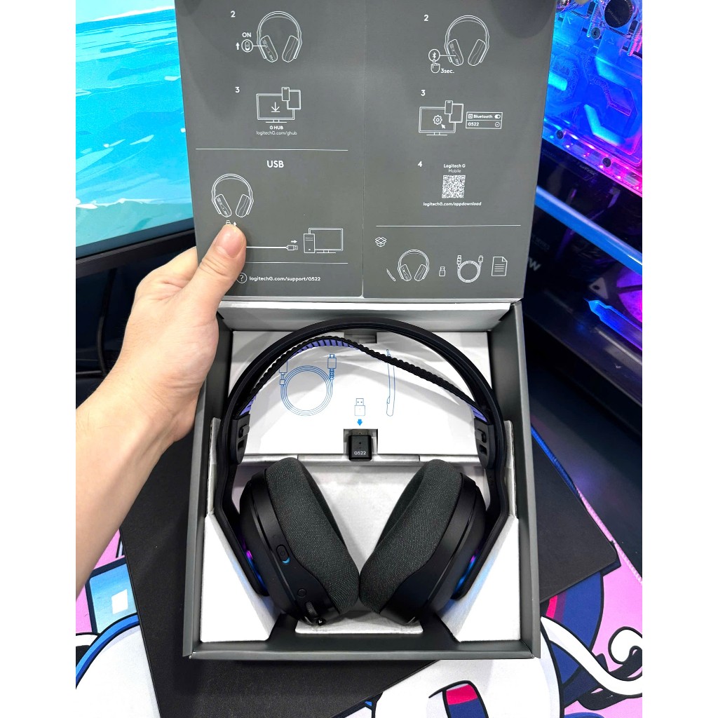 Tai nghe Logitech G522 Lightspeed Wireless Black RGB LIGHTSYNC siêu nhẹ 290g , giá rẻ nhất thị trường | BigBuy360 - bigbuy360.vn