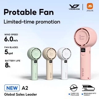 YODEVOE Quạt cầm tay mini di động có thể sạc gió mạnh 5 Cấp Gió màn hình hiển thị pin Bảo hành tháng 6