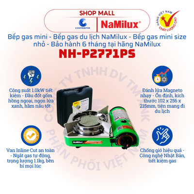 [HỎA TỐC] Bếp gas mini (bếp gas du lịch) NaMilux NH-P2771PS - Hàng chính hãng