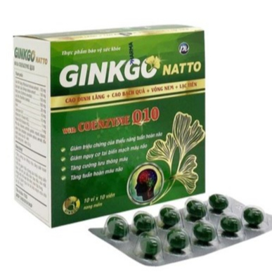 (10 vỉ*10 viên) Bổ não GINKGO NATTO (With Coenzyme Q10) - Tăng cường lưu thông máu, tăng tuần hoàn m