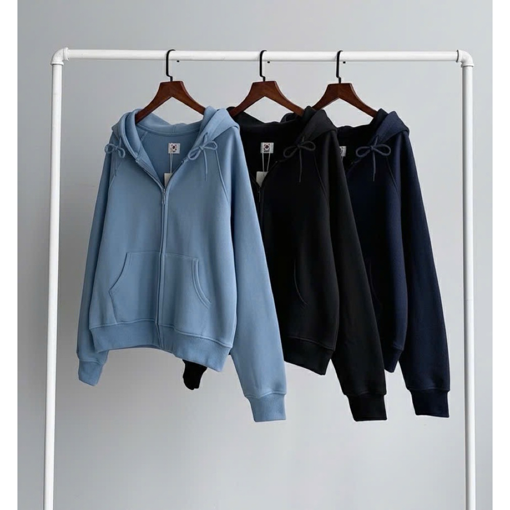 Áo Khoác Thun Polen Mịn Mát 9397 shop – Nón To, Tay Xỏ Ngón, 1 Túi Trong, 2 Túi Ngoài