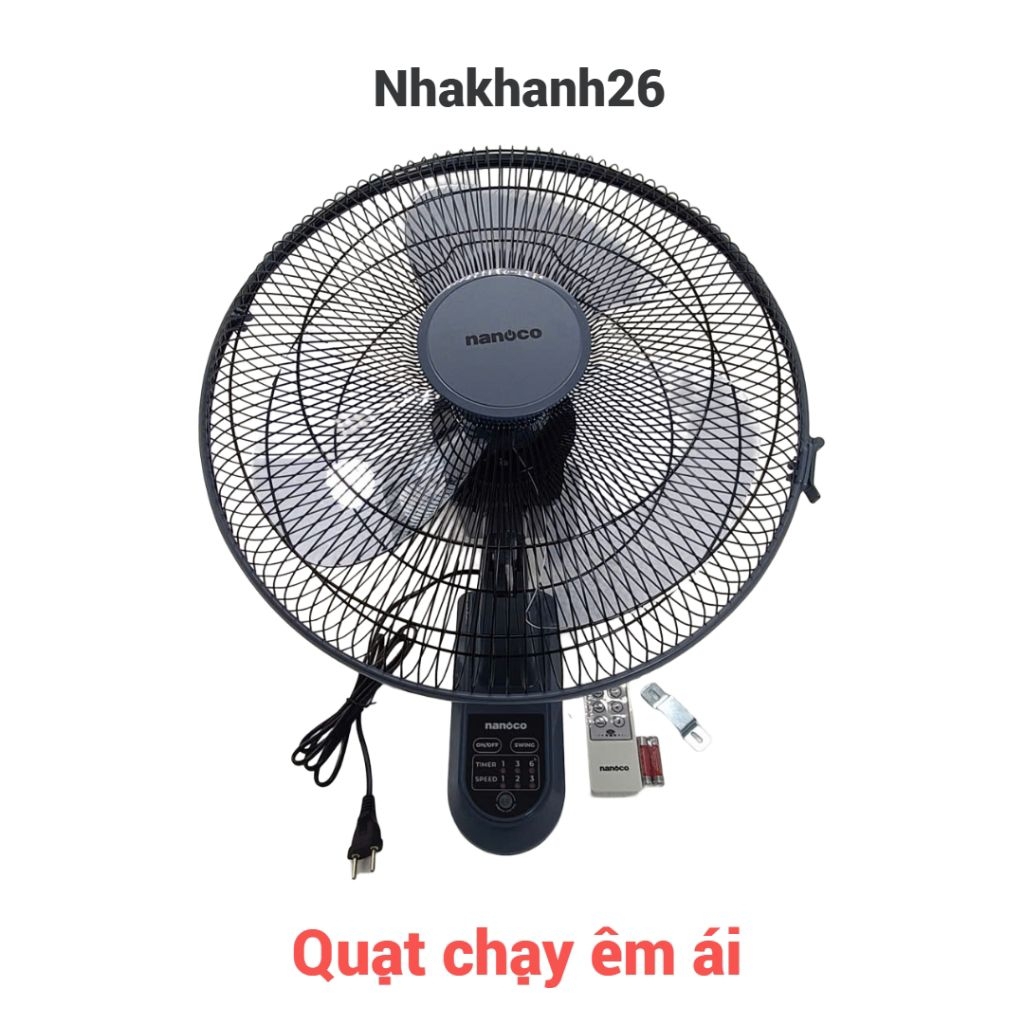 Quạt treo tường điều khiển từ xa nanoco Model NWF1612RC