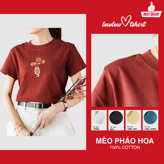 Áo thun nữ MÈO PH.ÁO HOA 𝒍𝒆𝒘𝒍𝒆𝒘.𝒕𝒔𝒉𝒊𝒓𝒕 - form baby tee vừa người 100% cotton thoáng mát