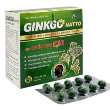 (100 viên) Bổ não GINKGO NATTO (With Coenzyme Q10) - Hỗ trợ giảm nguy cơ tai biến mạch máu não do tắ